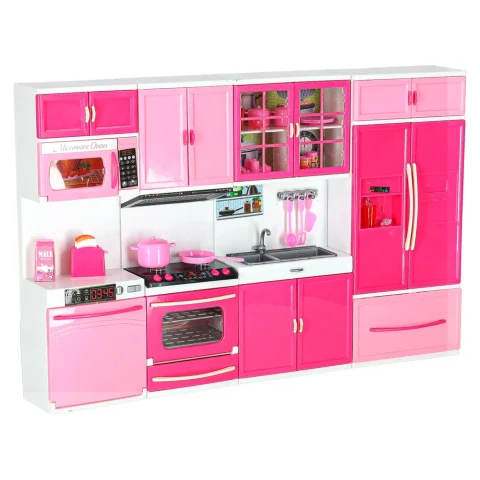 Mebelki dla lalek kuchnia 4 segmenty dźwięki LED 48cm