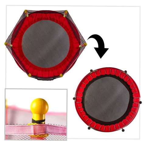 Trampolina do domu ogrodu dla dzieci siatka piłki 140cm 55inch czerwona