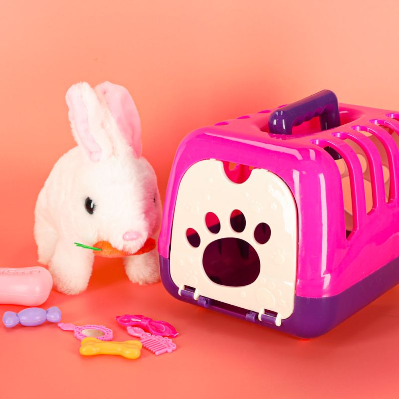 Królik króliczek z marchewką pluszowy chodzi rusza uszami - obrazek 13