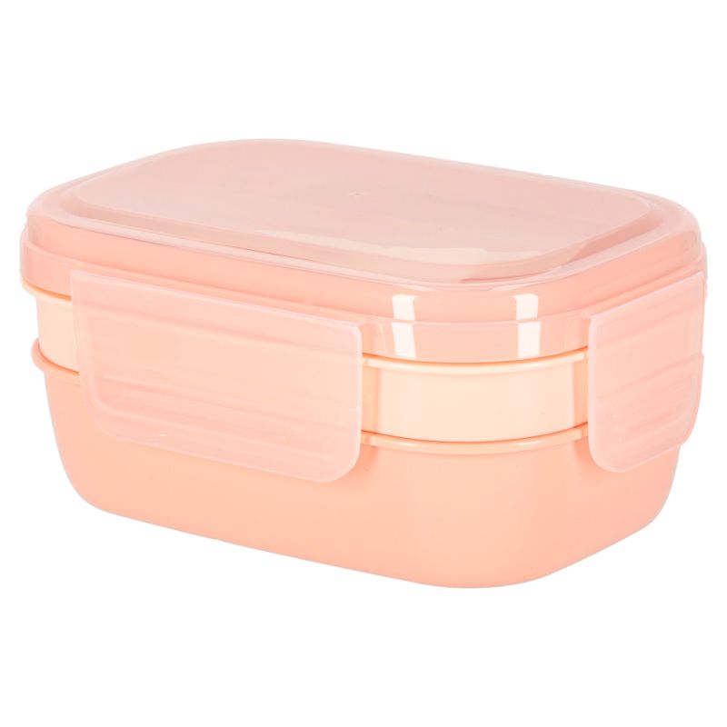 Lunch box śniadaniówka pudełko śniadaniowe z przegródkami dzielone 1900ml pomarańczowe - obrazek 2