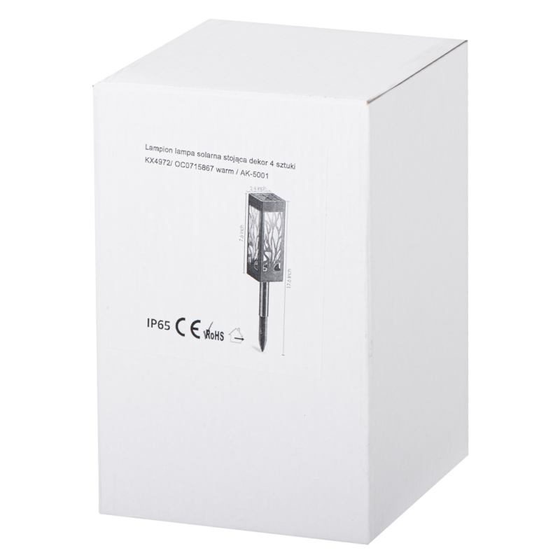 Lampa solarna ogrodowa ażurowa latarenka lamion LED czujnik zmierzchu wbijana 4szt. - obrazek 9