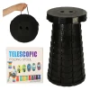 Krzesło składane taboret teleskopowy turystyczny przenośny czarny 200kg