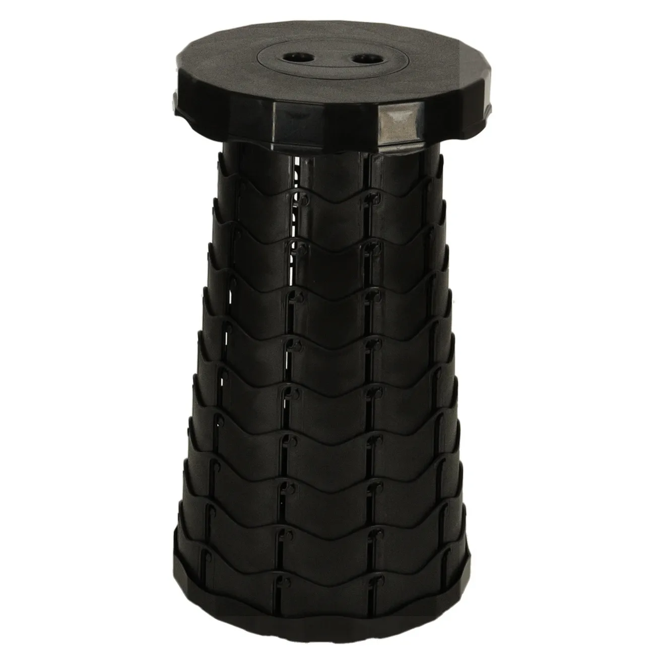 Krzesło składane taboret teleskopowy turystyczny przenośny czarny 200kg - obrazek 6