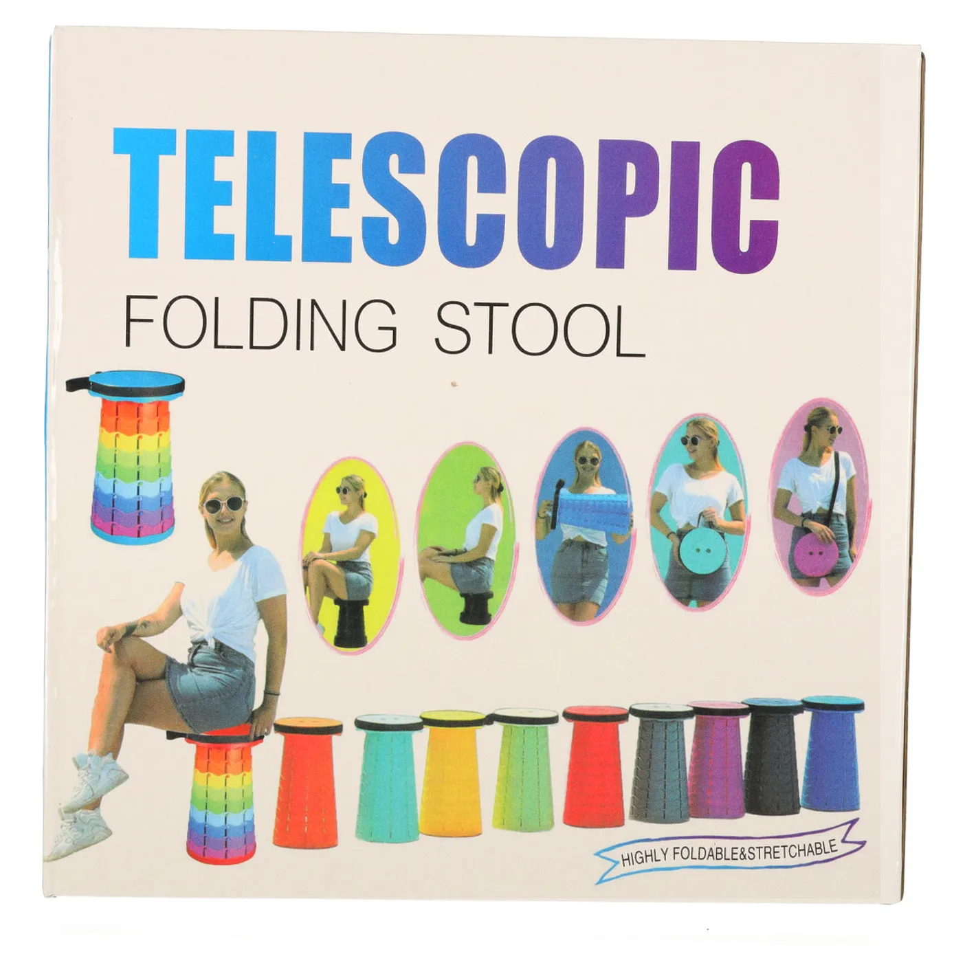 Krzesło składane taboret teleskopowy turystyczny przenośny czarny 200kg - obrazek 9