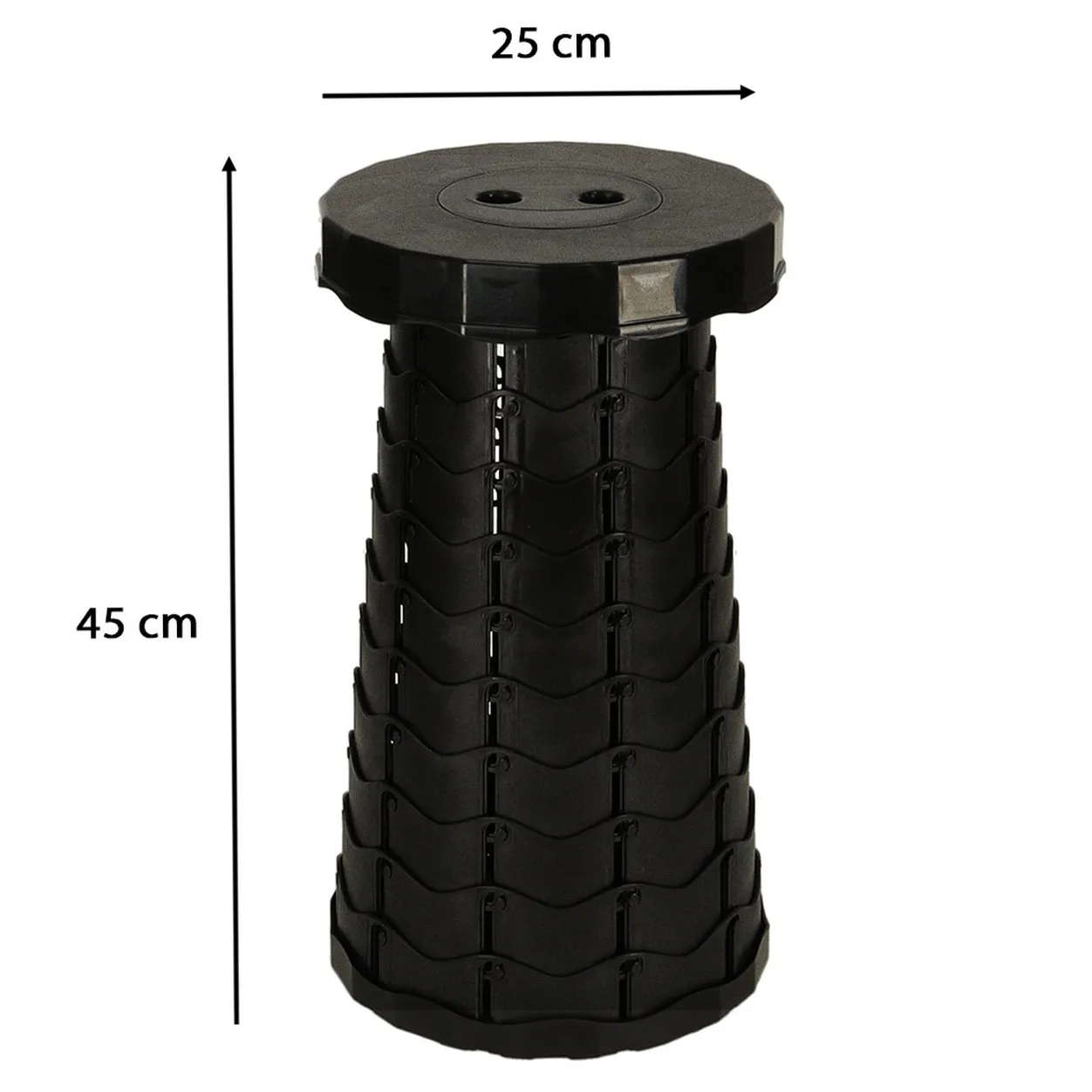 Krzesło składane taboret teleskopowy turystyczny przenośny czarny 200kg - obrazek 10