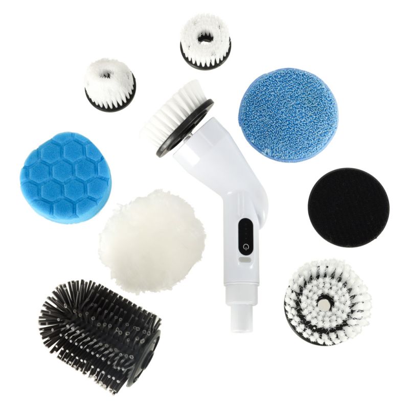 Mop obrotowy elektryczna szczotka do czyszczenia 9 głowicami szczotkującymi - obrazek 5