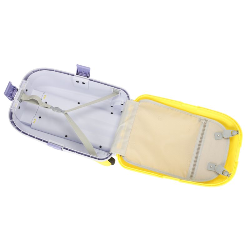 Walizka podróżna kabinowa dla dzieci na kółkach LED bagaż podręczny z imieniem żółty - obrazek 5