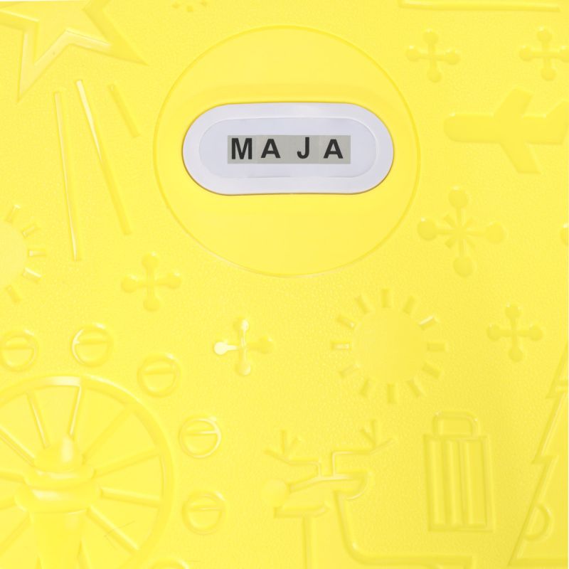 Walizka podróżna kabinowa dla dzieci na kółkach LED bagaż podręczny z imieniem żółty - obrazek 8