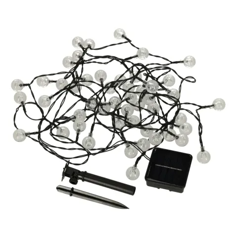 Lampki ogrodowe solarne kulki 7m 50LED ciepły biały