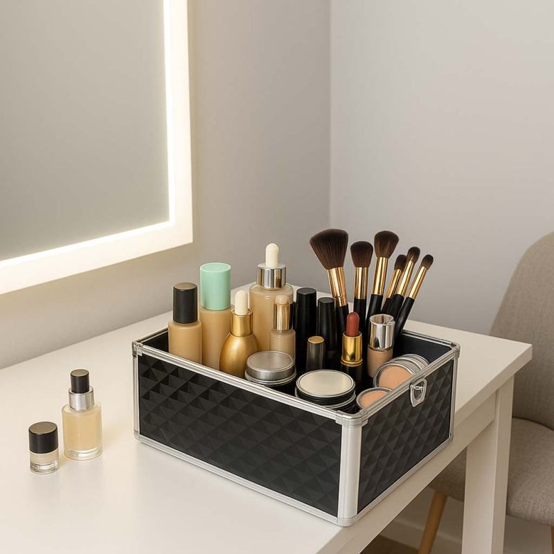 Kuferek na kosmetyki walizka organizer kosmetyczny XXL 3D - obrazek 14