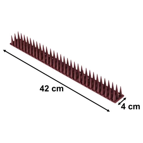 Kolce na gołębie listwa na ptaki odstraszasz plastikowe gęste brązowe 8el. 43 cm