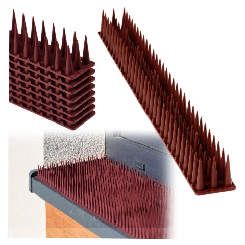 Kolce na gołębie listwa na ptaki odstraszasz plastikowe gęste brązowe 8el. 43 cm