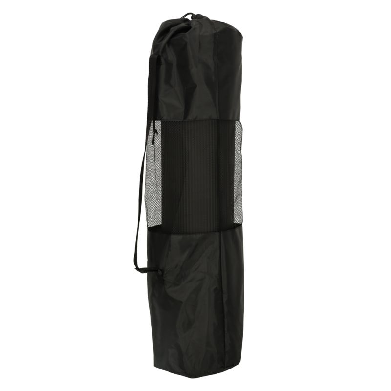 Mata do ćwiczeń jogi gimnastyczna treningowa fitness karimata gruba 1,5cm czarna + pokrowiec - obrazek 7