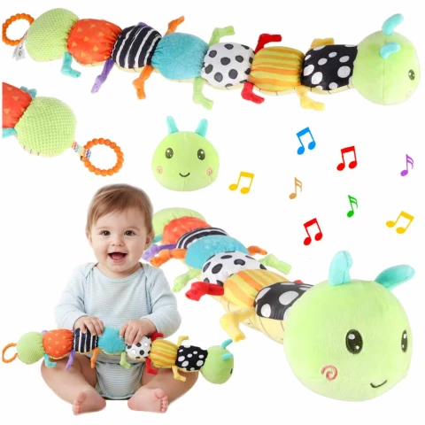 Zabawka interaktywna gąsienica pluszowa muzyczna