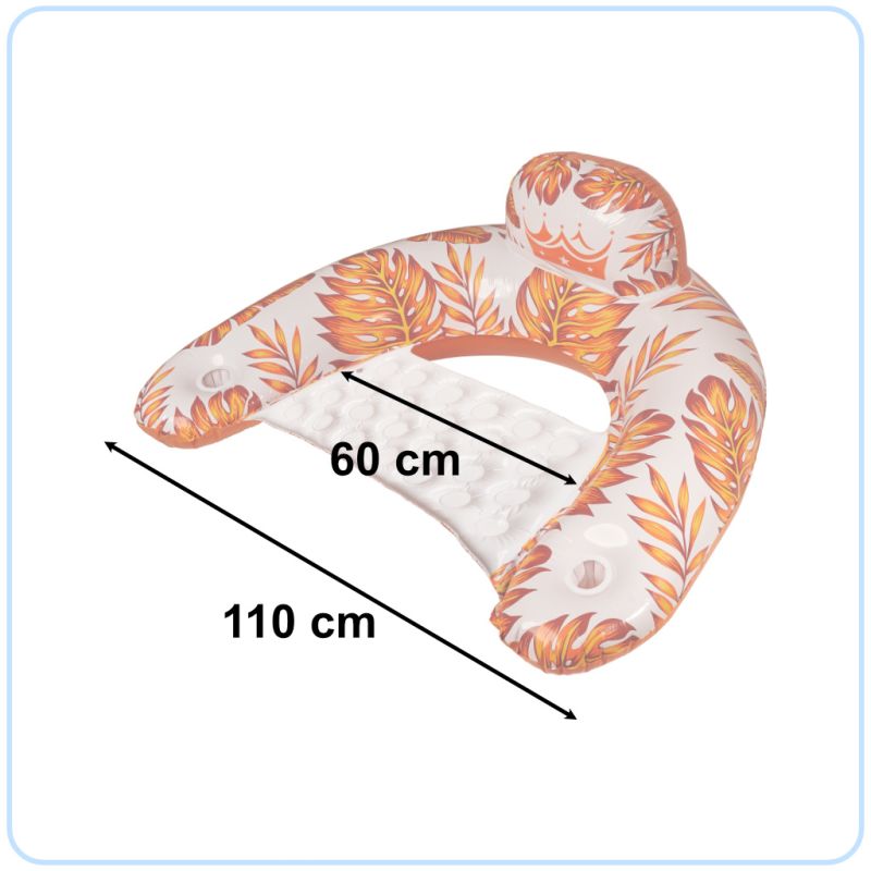 Krzesło do pływania fotel leżak hamak wodny pomarańczowy - obrazek 3