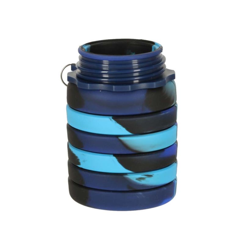 Butelka na wodę bidon silikonowy składany z uchwytem BPA FREE 500ml niebieski - obrazek 7