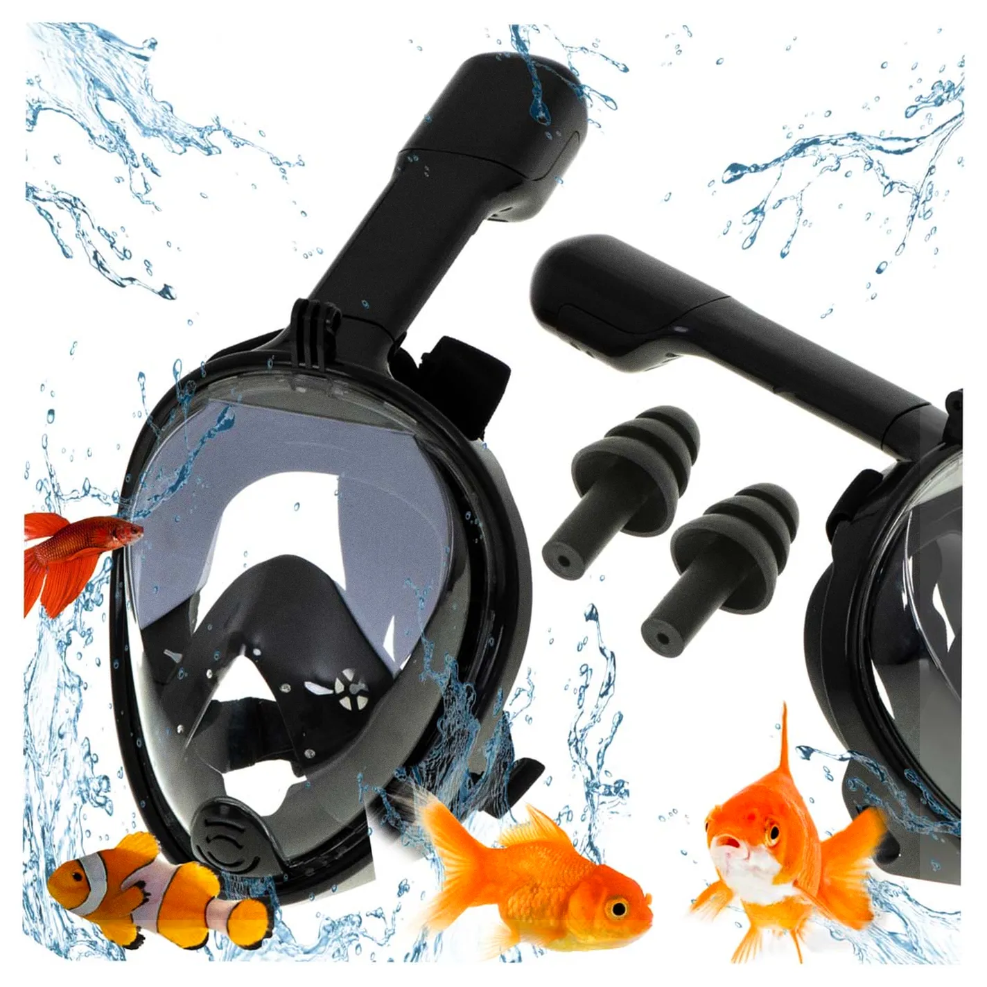 Maska do snurkowania pełna składana L/XL czarna - obrazek 8