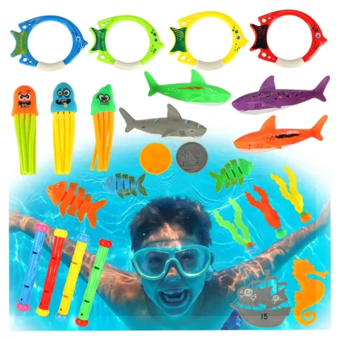 Zabawki do basenu wody do nurkowania wyławiania zestaw 27 elementów