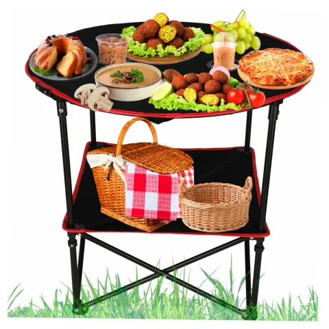 Stolik stół turystyczny składany przenośny kempingowy z pokrowcem 72 cm x 72 cm