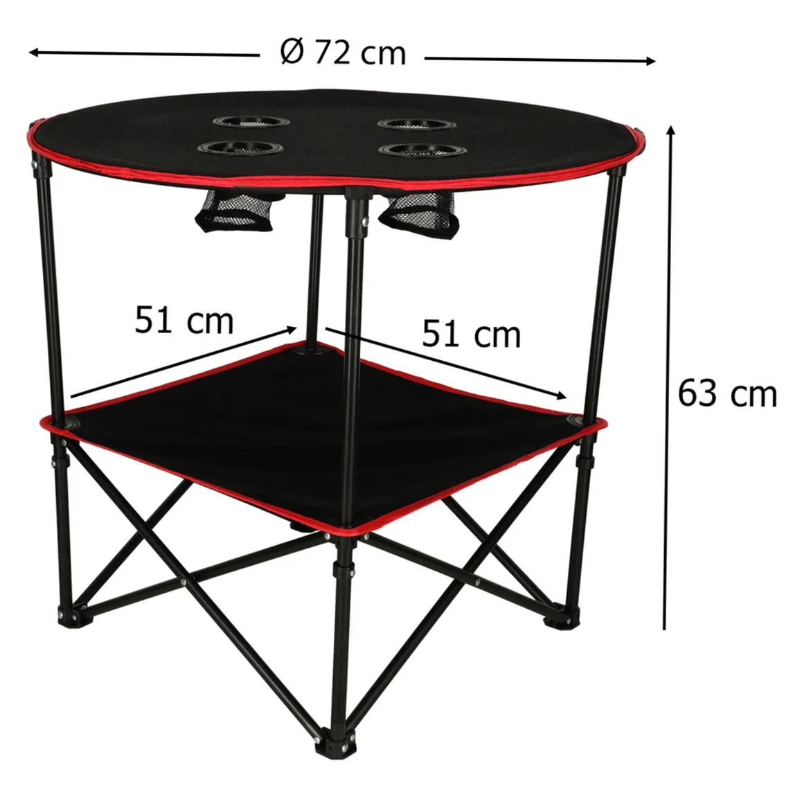 Stolik stół turystyczny składany przenośny kempingowy z pokrowcem 72 cm x 72 cm - obrazek 10