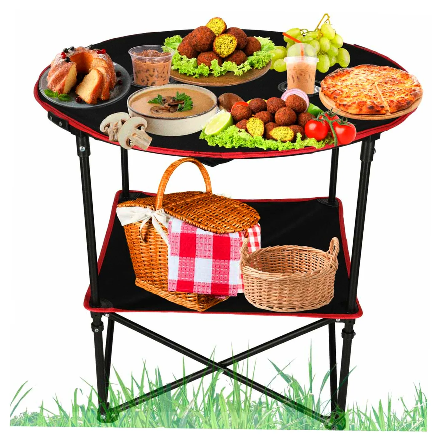 Stolik stół turystyczny składany przenośny kempingowy z pokrowcem 72 cm x 72 cm