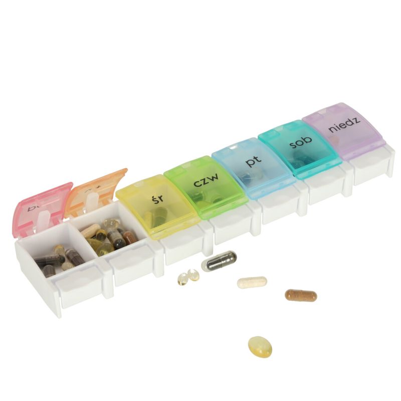 Pojemnik organizer na tabletki leki tygodniowy 7dni PL - obrazek 7