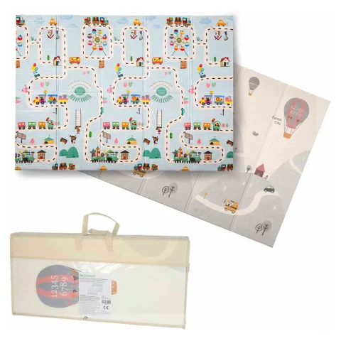 Mata edukacyjna piankowa dwustronna składana 150x200cm balony ulica