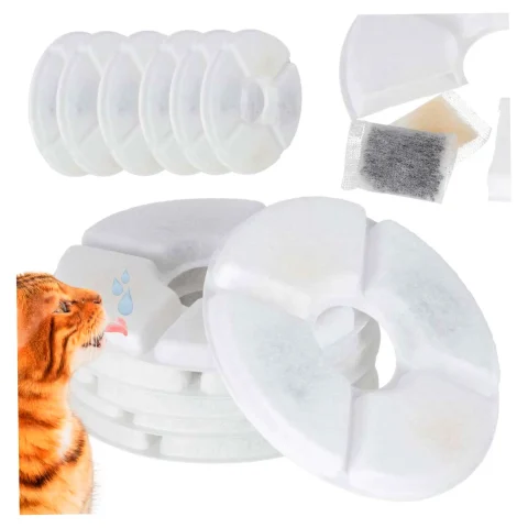 Filtry wymienne do poidełka fontanny dla psa kota zwierząt zestaw 6 sztuk