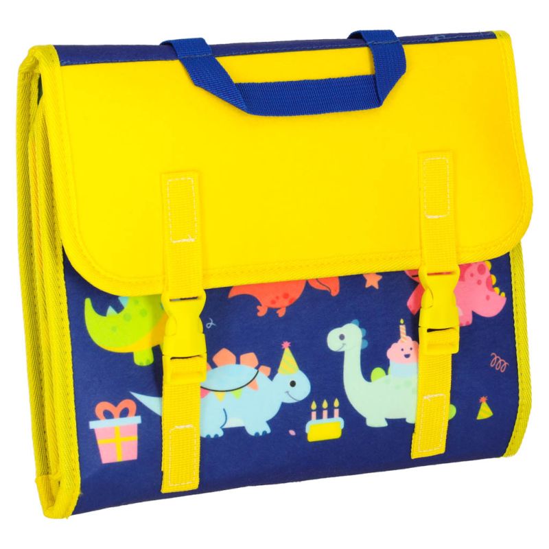 Tablica manipulacyjna sensoryczna montessori walizka plecak niebieska - obrazek 2