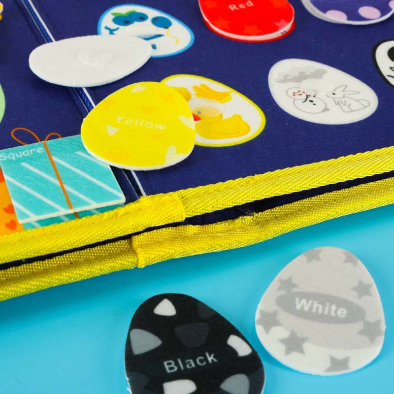 Tablica manipulacyjna sensoryczna montessori walizka plecak niebieska - obrazek 17