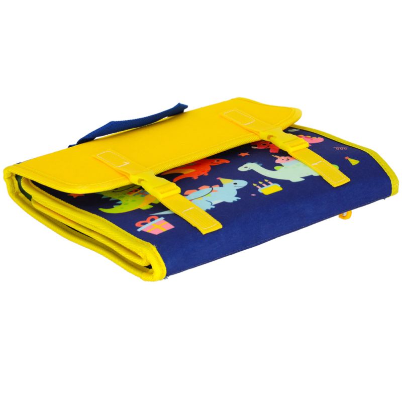 Tablica manipulacyjna sensoryczna montessori walizka plecak niebieska - obrazek 4