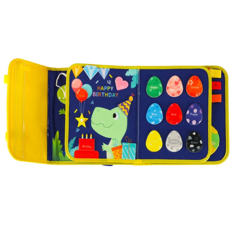 Tablica manipulacyjna sensoryczna montessori walizka plecak niebieska - obrazek 9