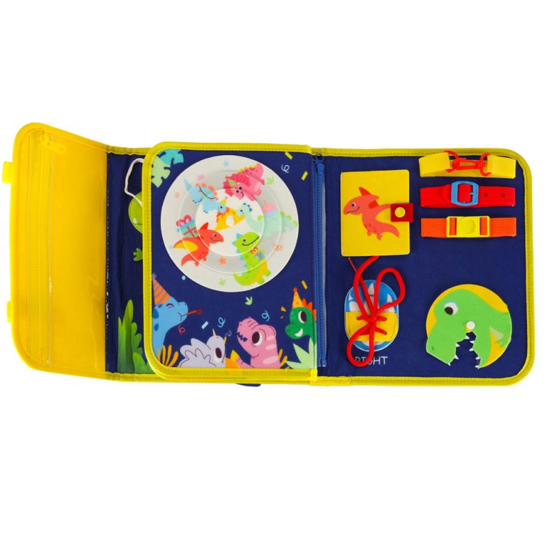 Tablica manipulacyjna sensoryczna montessori walizka plecak niebieska - obrazek 10