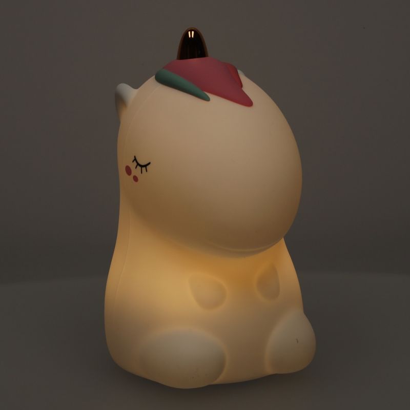 Lampka nocna dla dzieci silikonowa dotykowa miękka LED biała RGB jednorożec - obrazek 8