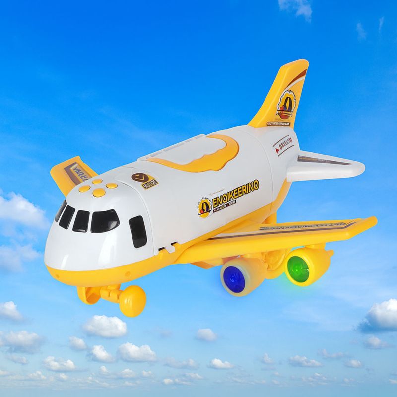 Transporter samolot rozkładany z autami + 3 auta pojazdy budowlane światła dźwięk - obrazek 13