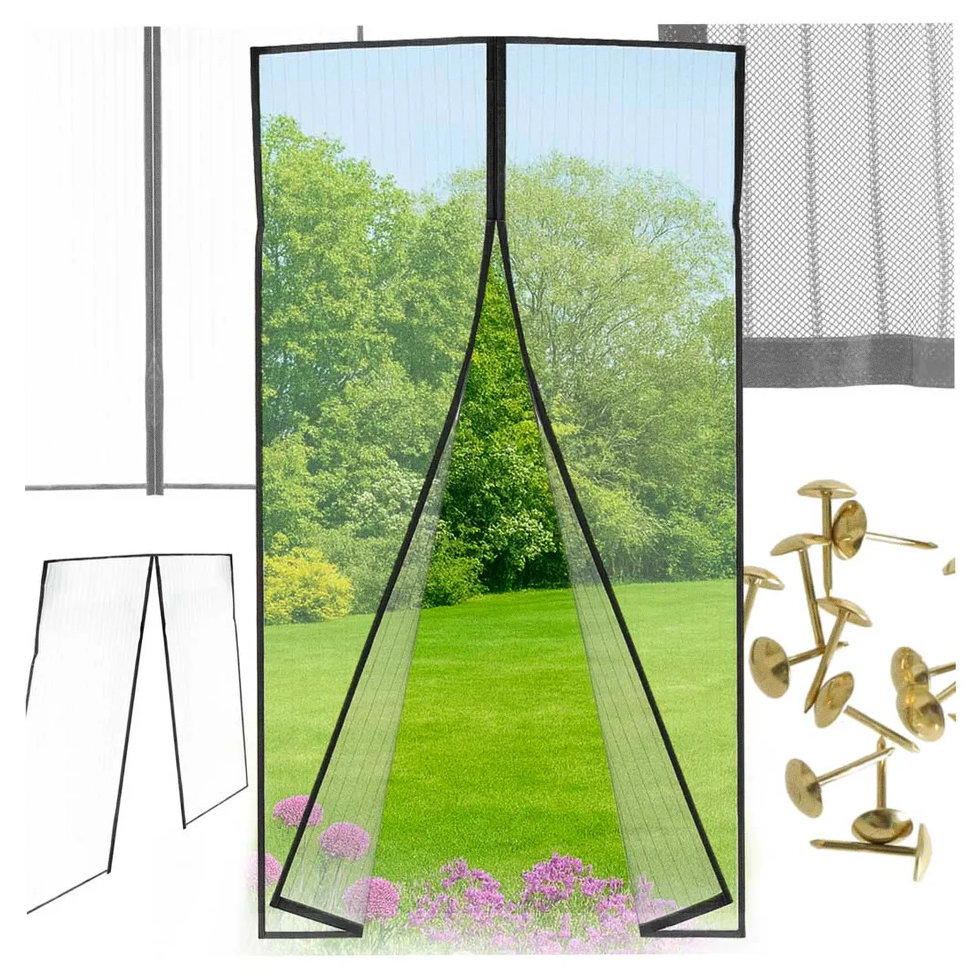 Moskitiera siatka magnetyczna LUARO na drzwi solidna mocny magnes 110x210cm - obrazek 13