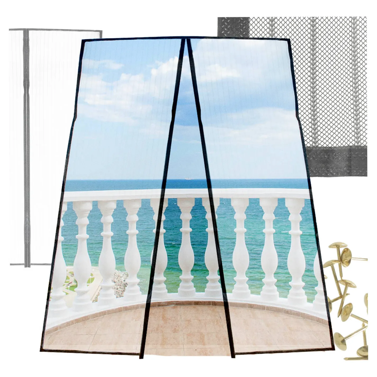 Moskitiera siatka magnetyczna LUARO na drzwi solidna mocny magnes 110x210cm