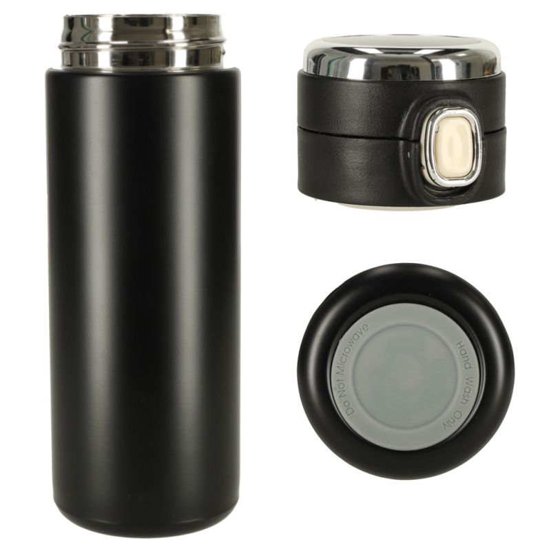 Kubek bidon termiczny z ustnikiem termos LED 350ml czarny - obrazek 3