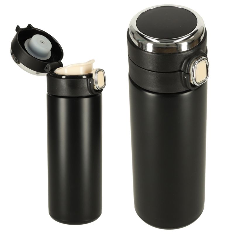 Kubek bidon termiczny z ustnikiem termos LED 350ml czarny - obrazek 4