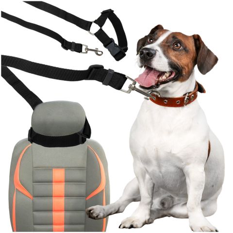 Smycz dla psa kota pas bezpieczeństwa do auta samochodu na zagłówek bezpieczny mocny