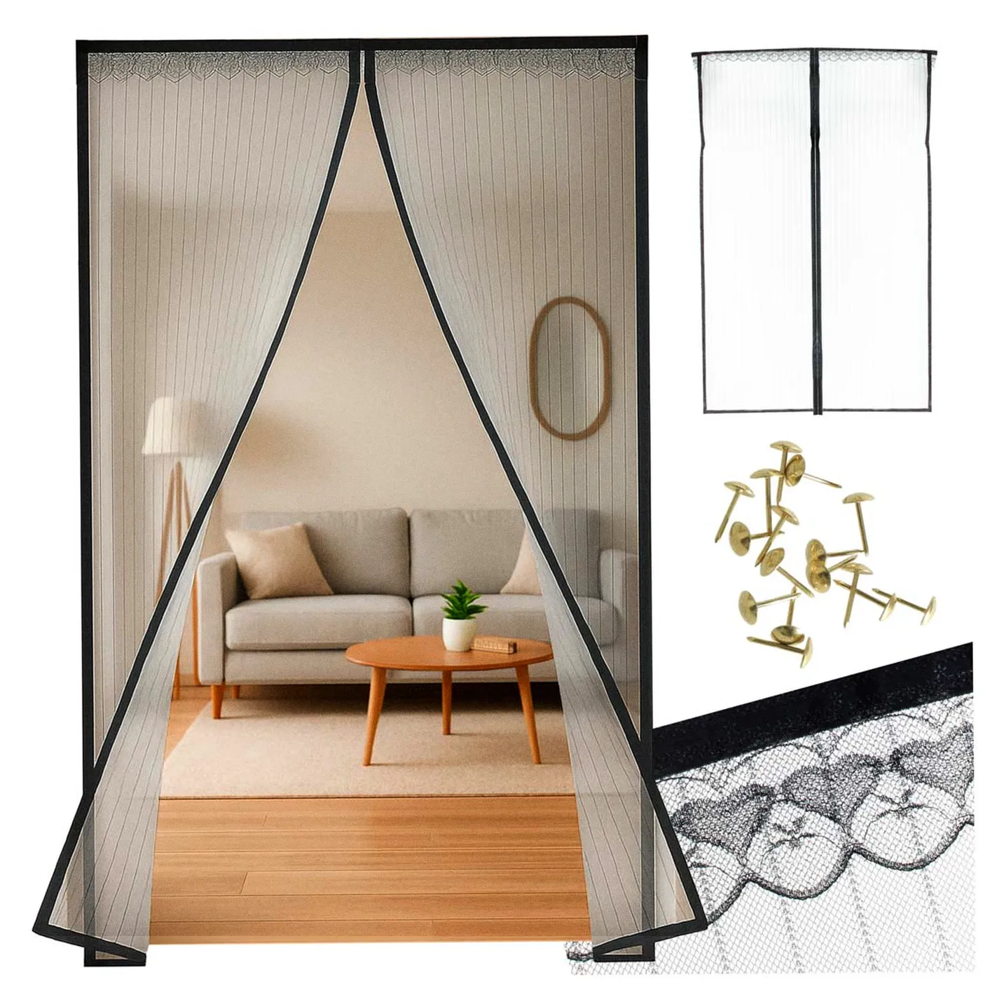 Moskitiera siatka magnetyczna na drzwi 110x220cm CZARNA - obrazek 13