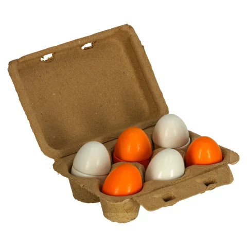Jajka drewniane montessori do zabawy wyjmowane żółtka