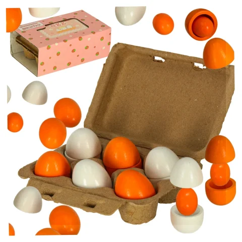 Jajka drewniane montessori do zabawy wyjmowane żółtka