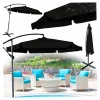 Parasol ogrodowy LUARO duży składany z wysięgnikiem 290cm czarny