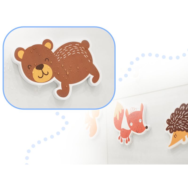 Zabawka do kąpieli wanny wodna dla dzieci naklejki piankowe zwierzątka 18 el. - obrazek 5