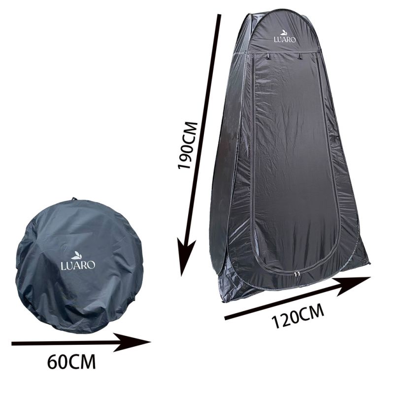 Namiot LUARO samorozkładający na prysznic przebieralnia turystyczna toaleta wc czarne - obrazek 3