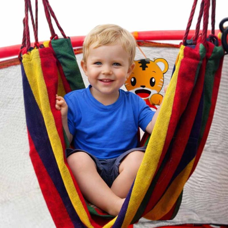 Trampolina dla dzieci ogrodowa siatka piłki koszykówka 155cm czerwona - obrazek 12