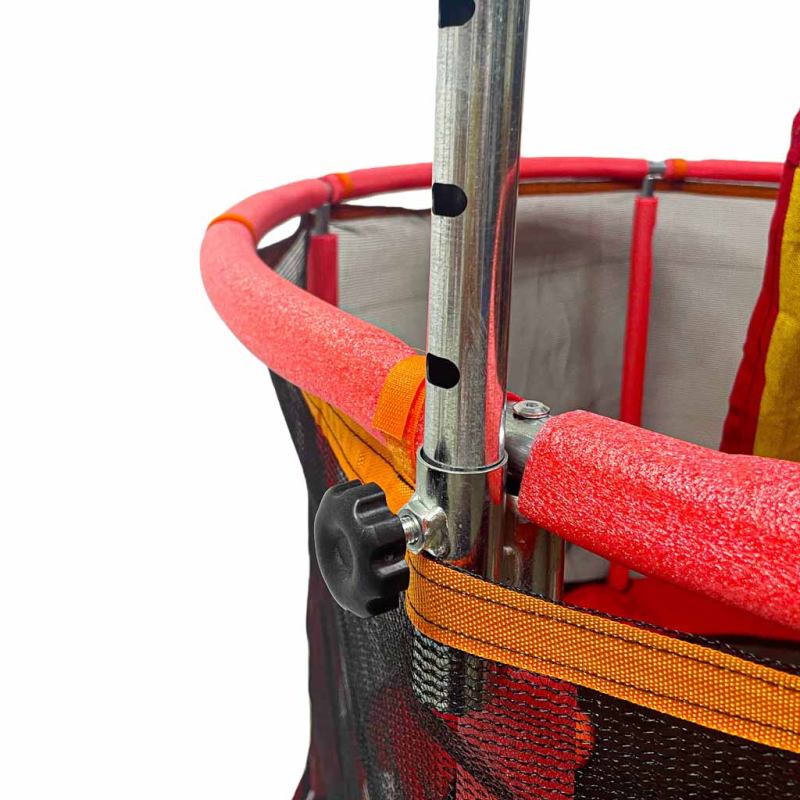 Trampolina dla dzieci ogrodowa siatka piłki koszykówka 155cm czerwona - obrazek 3