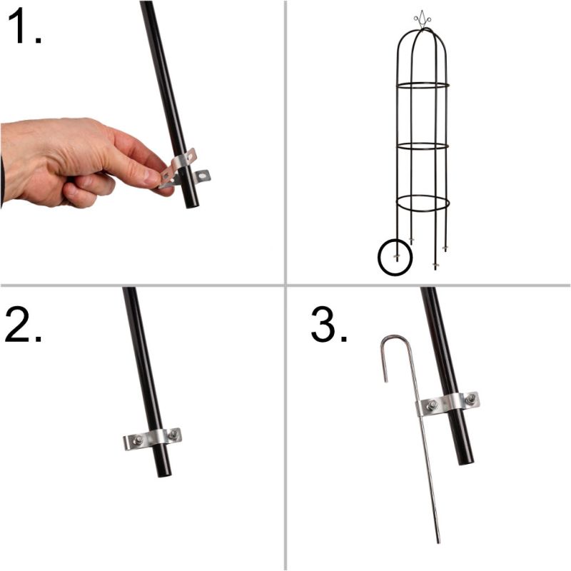 Pergola ogrodowa LUARO kolumnowa słup kolumna dzwon stojak na róże kwiaty pnące metalowa 195 cm - obrazek 2