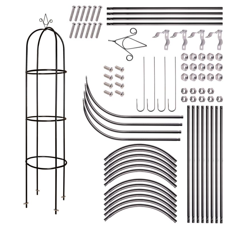 Pergola ogrodowa LUARO kolumnowa słup kolumna dzwon stojak na róże kwiaty pnące metalowa 195 cm - obrazek 3